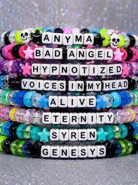 ANYMA | set of 10 Kandi festival / rave beaded bracelets